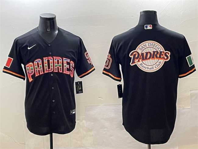 Men's San Diego Padres Team Big Logo Black Mexico Cool Base Stitched Jersey,We sell and wholesale Men's San Diego Padres Team Big Logo Black Mexico Cool Base Stitched Jersey on line form chian!
